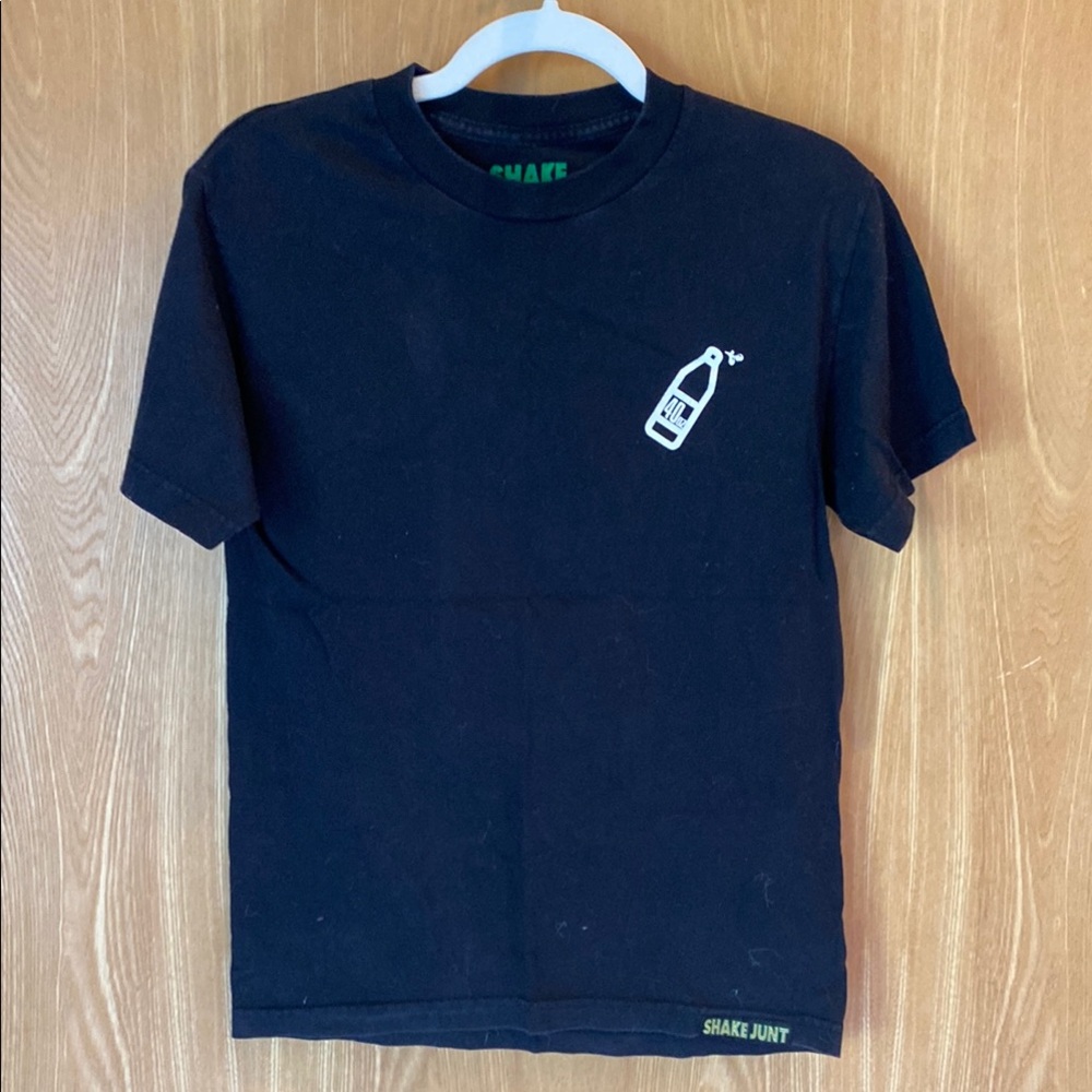 Black and White Short Sleeve Tee with Graphic Design